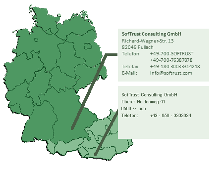 Standorte von SofTrust Consulting